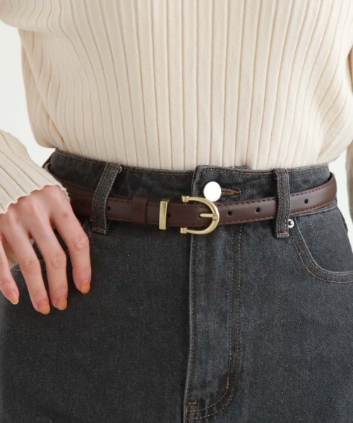 archives(アルシーヴ)の「シンプルベルト(ベルト・レディース・ブラック/ダークブラウン・FREE)」の2枚目の写真