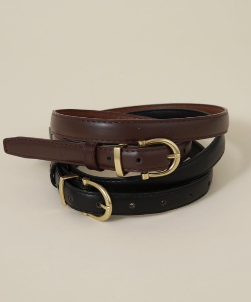 archives(アルシーヴ)の「シンプルベルト(ベルト・レディース・ブラック/ダークブラウン・FREE)」の1枚目の写真