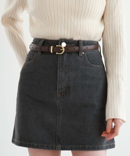 archives(アルシーヴ)の「シンプルベルト(ベルト・レディース・ブラック/ダークブラウン・FREE)」の4枚目の写真