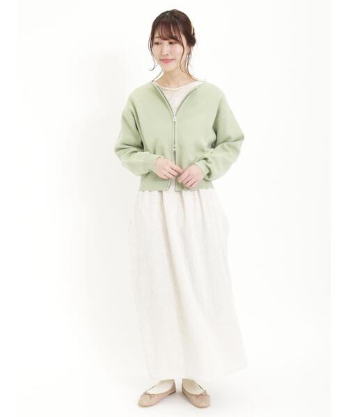 Samansa Mos2（サマンサ モスモス）の「インナー付花柄ジャカードキャミワンピース（ワンピース・レディース・ベージュ/ブラック/キナリ・F）」の11枚目の写真