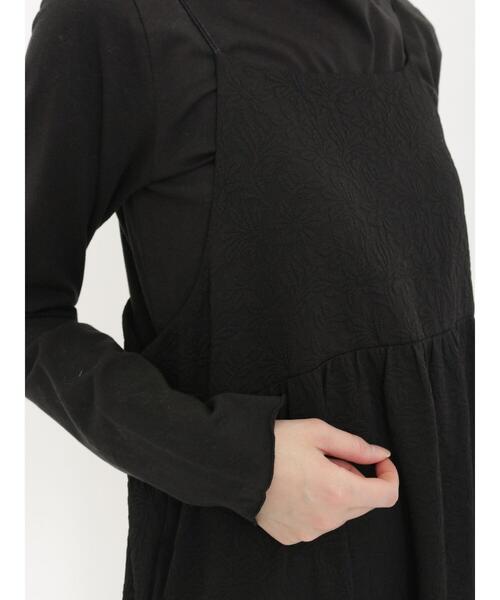 Samansa Mos2（サマンサ モスモス）の「インナー付花柄ジャカードキャミワンピース（ワンピース・レディース・ベージュ/ブラック/キナリ・F）」の14枚目の写真