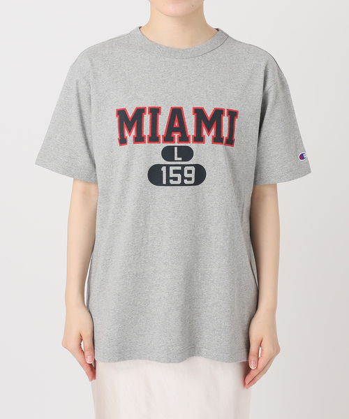 Champion（チャンピオン）の「【Champion/チャンピオン】別注 SHORT SLEEVE College T-SHIRT（Tシャツ/カットソー・レディース・チャコールグレー/グリーン/ホワイト・FREE）」の12枚目の写真