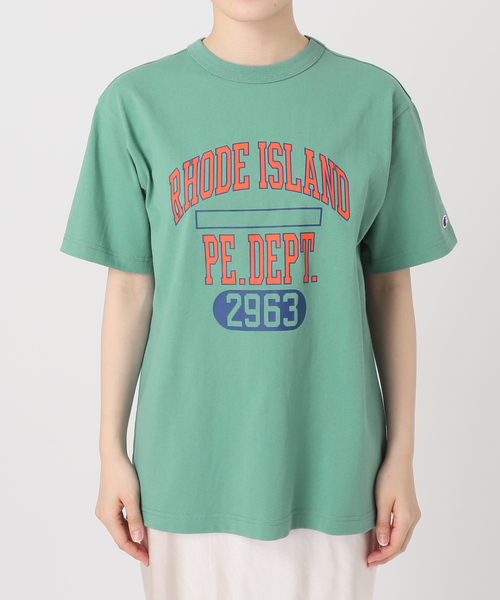 Champion（チャンピオン）の「【Champion/チャンピオン】別注 SHORT SLEEVE College T-SHIRT（Tシャツ/カットソー・レディース・チャコールグレー/グリーン/ホワイト・FREE）」の8枚目の写真