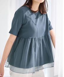 上品チュールペプラムTシャツ