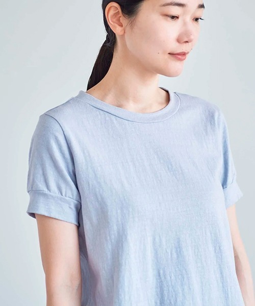 HAU（ハウ）の「トップス gauze（Tシャツ/カットソー・レディース・ライトグレー/ホワイト/サックスブルー/チャコールグレー/ピンク/ブルー・ONE SIZE/ONESIZE/MEDIUM）」の20枚目の写真