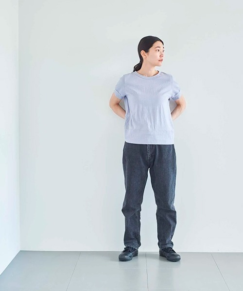 HAU（ハウ）の「トップス gauze（Tシャツ/カットソー・レディース・ライトグレー/ホワイト/サックスブルー/チャコールグレー/ピンク/ブルー・ONE SIZE/ONESIZE/MEDIUM）」の11枚目の写真