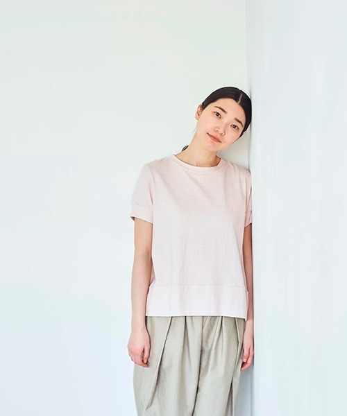 HAU（ハウ）の「トップス gauze（Tシャツ/カットソー・レディース・ライトグレー/ホワイト/サックスブルー/チャコールグレー/ピンク/ブルー・ONE SIZE/ONESIZE/MEDIUM）」の8枚目の写真