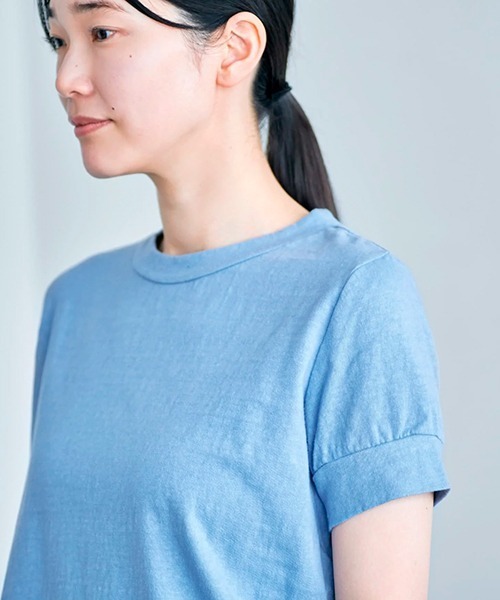HAU（ハウ）の「トップス gauze（Tシャツ/カットソー・レディース・ライトグレー/ホワイト/サックスブルー/チャコールグレー/ピンク/ブルー・ONE SIZE/ONESIZE/MEDIUM）」の13枚目の写真