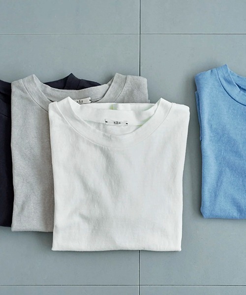 HAU（ハウ）の「トップス gauze（Tシャツ/カットソー・レディース・ライトグレー/ホワイト/サックスブルー/チャコールグレー/ピンク/ブルー・ONE SIZE/ONESIZE/MEDIUM）」の9枚目の写真