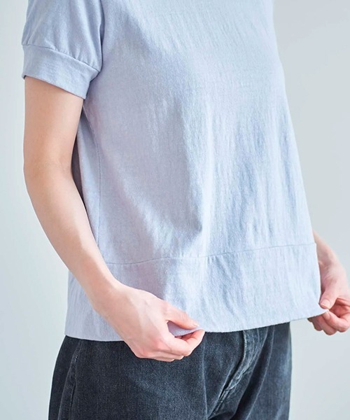 HAU（ハウ）の「トップス gauze（Tシャツ/カットソー・レディース・ライトグレー/ホワイト/サックスブルー/チャコールグレー/ピンク/ブルー・ONE SIZE/ONESIZE/MEDIUM）」の17枚目の写真
