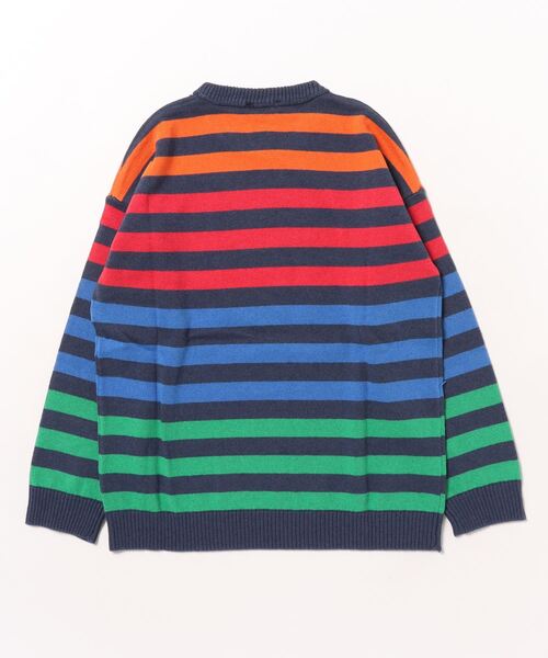 BENETTON (UNITED COLORS OF BENETTON)（ベネトンユナイテッドカラーズオブベネトン）の「キッズマルチボーダークルーネック長袖ニット・セーターB（ニット/セーター・キッズ・グレー系その他/マルチ・SMALL/LARGE/X-LARGE/MEDIUM）」の3枚目の写真