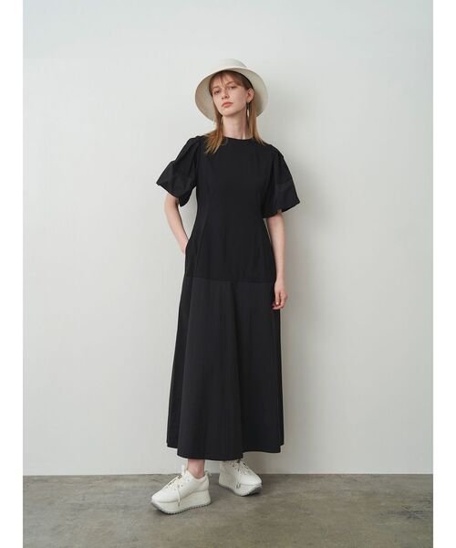 ELENDEEK(エレンディーク)の「ローパネルジャージーワンピース(ワンピース・レディース・ブラック/ネイビー・01/02)」の7枚目の写真