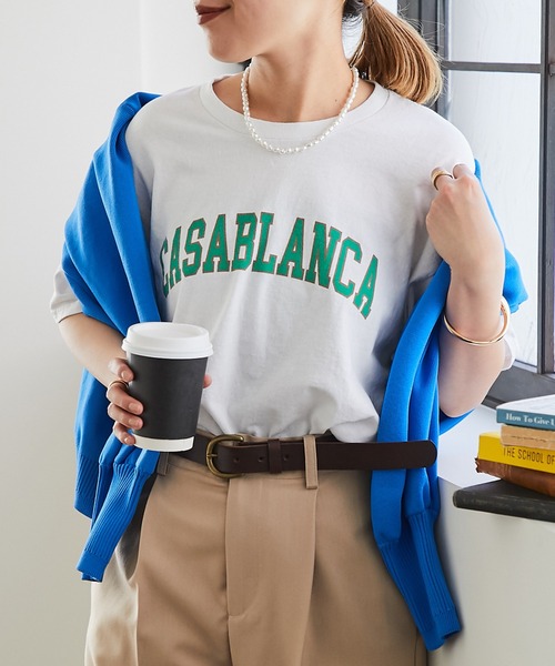 un dix cors（アンディコール）の「CASABLANCAロゴTee（Tシャツ/カットソー・レディース・オレンジ/グリーン/ブラック・FREE）」の2枚目の写真