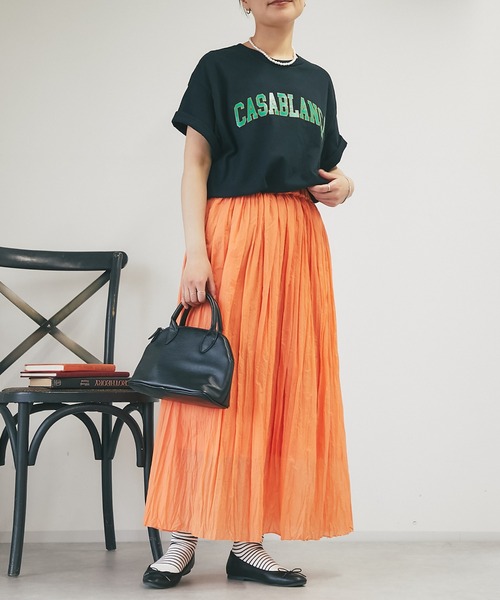 un dix cors（アンディコール）の「CASABLANCAロゴTee（Tシャツ/カットソー・レディース・オレンジ/グリーン/ブラック・FREE）」の6枚目の写真