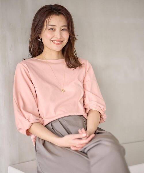 ANY(エニィ)の「【WEB限定】シルケットスムース ツイストリーブプルオーバー(Tシャツ/カットソー・レディース・オールドローズ系/ブルー系/スモーキーグリーン系/ネイビー系/アイボリー系/ベージュ系・2/3)」の1枚目の写真