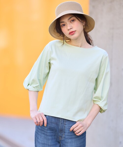 ANY(エニィ)の「【WEB限定】シルケットスムース ツイストリーブプルオーバー(Tシャツ/カットソー・レディース・オールドローズ系/ブルー系/スモーキーグリーン系/ネイビー系/アイボリー系/ベージュ系・2/3)」の4枚目の写真