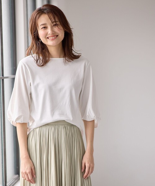 ANY(エニィ)の「【WEB限定】シルケットスムース ツイストリーブプルオーバー(Tシャツ/カットソー・レディース・オールドローズ系/ブルー系/スモーキーグリーン系/ネイビー系/アイボリー系/ベージュ系・2/3)」の9枚目の写真