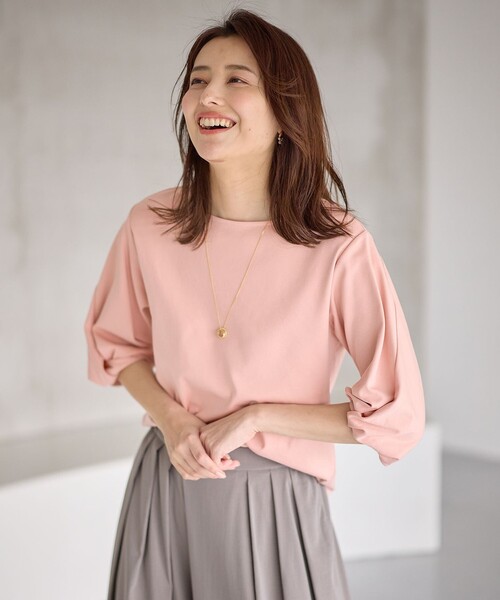 ANY(エニィ)の「【WEB限定】シルケットスムース ツイストリーブプルオーバー(Tシャツ/カットソー・レディース・オールドローズ系/ブルー系/スモーキーグリーン系/ネイビー系/アイボリー系/ベージュ系・2/3)」の19枚目の写真