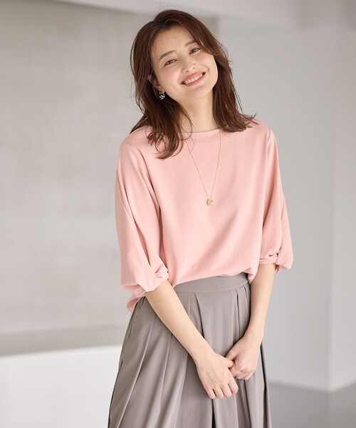 ANY(エニィ)の「【WEB限定】シルケットスムース ツイストリーブプルオーバー(Tシャツ/カットソー・レディース・オールドローズ系/ブルー系/スモーキーグリーン系/ネイビー系/アイボリー系/ベージュ系・2/3)」の20枚目の写真