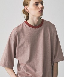 ミジンボーダーオーバーサイズショートスリーブリンガーTシャツ EMMA CLOTHES 2024SS