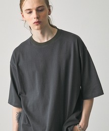ミジンボーダーオーバーサイズショートスリーブリンガーTシャツ EMMA CLOTHES 2024SS