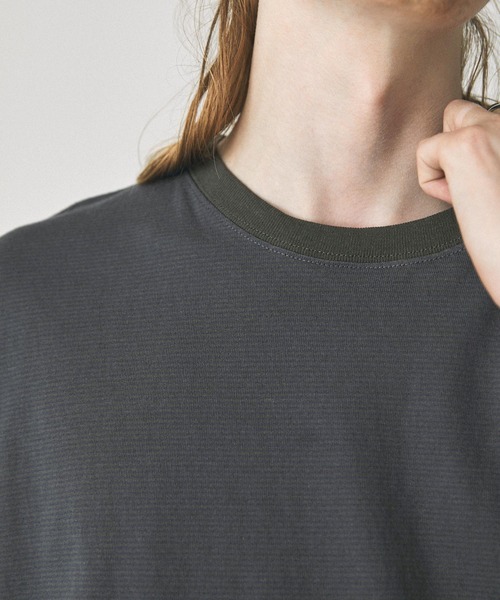 EMMA CLOTHES（エマクローズ）の「ミジンボーダーオーバーサイズショートスリーブリンガーTシャツ EMMA CLOTHES 2024SS（Tシャツ/カットソー・メンズ・ネイビー/チャコール/ブラウン/レッド/ブラック・M/L）」の22枚目の写真