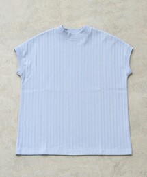 USAコットンハイネックフレンチスリーブワイドリブTシャツ