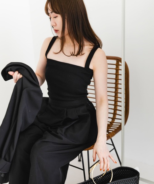 URBAN RESEARCH ROSSO WOMEN（アーバンリサーチ　ロッソ）の「CaRouseLamBRa　CAMISOLE（キャミソール・レディース・モカ/ブラック/ホワイト・OS）」の6枚目の写真