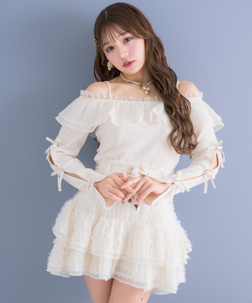 couture BY ROJITA（クチュールバイロジータ）の「キラキラテレコトップス（Tシャツ/カットソー・レディース・グレー/ブラック/アイボリー・FREE）」の10枚目の写真