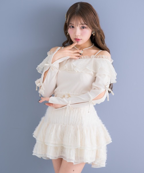 couture BY ROJITA（クチュールバイロジータ）の「キラキラテレコトップス（Tシャツ/カットソー・レディース・グレー/ブラック/アイボリー・FREE）」の5枚目の写真