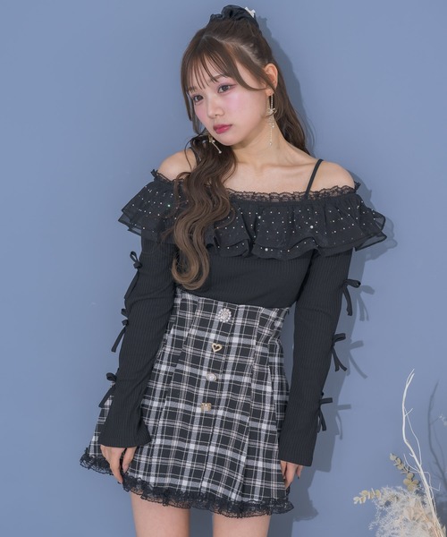 couture BY ROJITA（クチュールバイロジータ）の「キラキラテレコトップス（Tシャツ/カットソー・レディース・グレー/ブラック/アイボリー・FREE）」の18枚目の写真