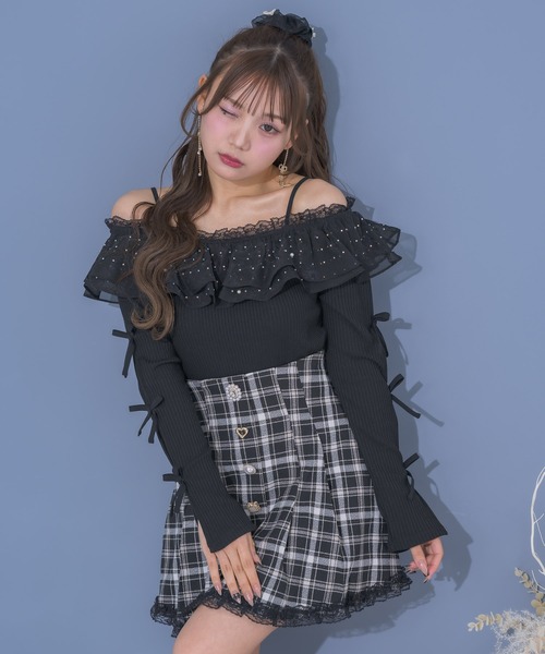 couture BY ROJITA（クチュールバイロジータ）の「キラキラテレコトップス（Tシャツ/カットソー・レディース・グレー/ブラック/アイボリー・FREE）」の6枚目の写真