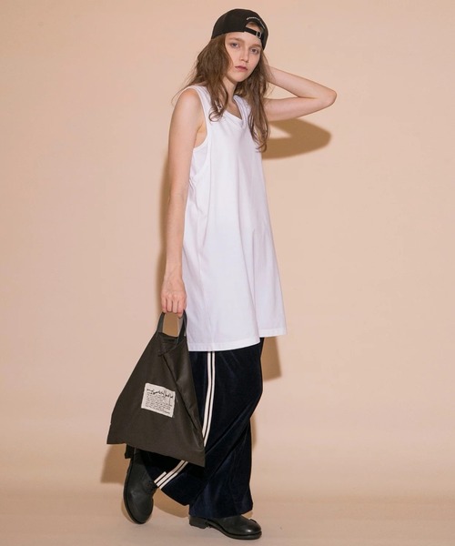 my beautiful landlet（マイビューティフルランドレット）の「【my beautiful landlet】MERCERIZATION JERSEY BIG TANK TOP（タンクトップ・メンズ・ブラック/ベージュ/ネイビー/パープル/ホワイト・FREE）」の12枚目の写真