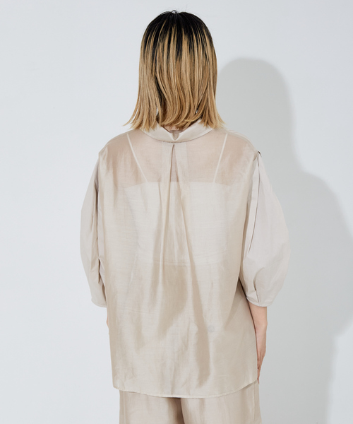 NOMINE（ノミネ）の「【上下2点コーデセット/セットアップ対応】シアー シャツ＋パンツSET-UP【WEB限定】（その他パンツ・レディース・ブルー/ブラウン/ベージュ/ブラック・フリー）」の12枚目の写真