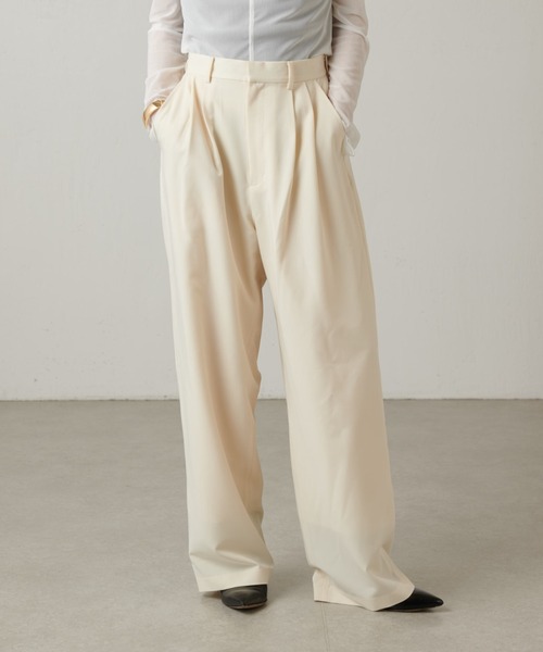 Lui's（ルイス）の「【身長別比較動画あり】タックワイドパンツ