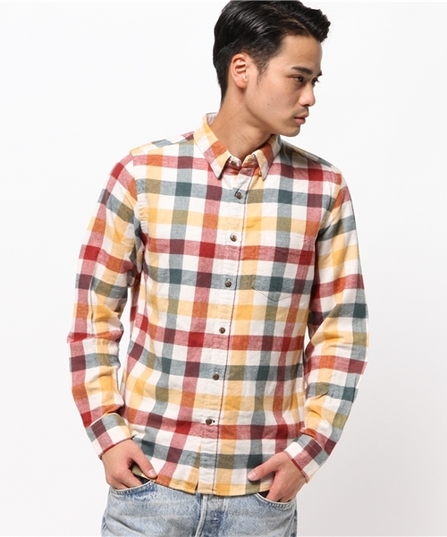 CIAOPANIC（チャオパニック）の「【Ciaopanic】　ソフトビエラCHシャツLS（シャツ/ブラウス・メンズ・ベージュ/レッド/ベージュ系その他/ダークグリーン/オレンジ/ネイビー/グリーン/マスタード/オリーブ・SMALL/MEDIUM/LARGE）」の2枚目の写真