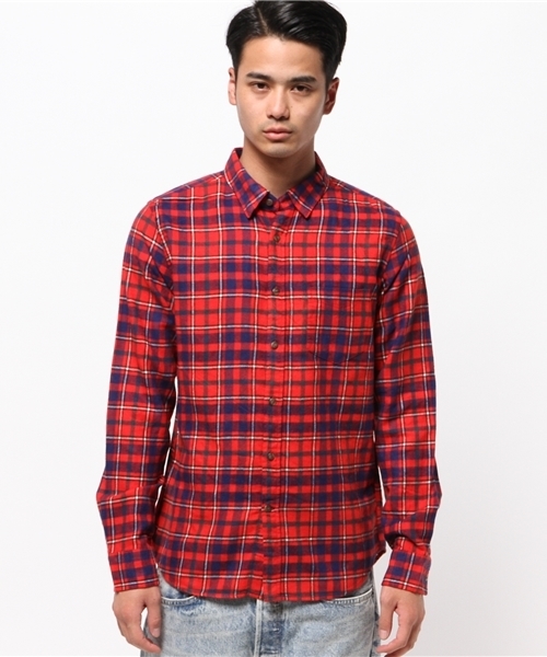 CIAOPANIC（チャオパニック）の「【Ciaopanic】　ソフトビエラCHシャツLS（シャツ/ブラウス・メンズ・ベージュ/レッド/ベージュ系その他/ダークグリーン/オレンジ/ネイビー/グリーン/マスタード/オリーブ・SMALL/MEDIUM/LARGE）」の10枚目の写真