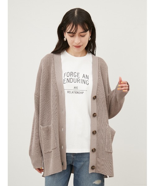 Mila Owen Vネックカーディガン ベージュ 未使用 Mila Owen】ベージュ ニット Vネック カーディガン - メルカリ