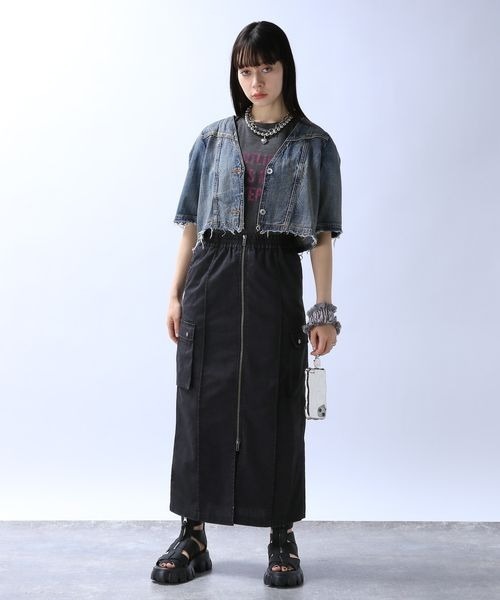 JEANASIS（ジーナシス）の「フラップポケットナロースカート/114467