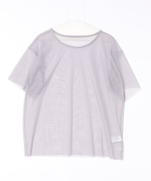 STYLEBLOCK(スタイルブロック)の「チュールレイヤードTシャツ(Tシャツ/カットソー・レディース・グレー/チャコールグレー/アイボリー/ブラック・M)」の1枚目の写真