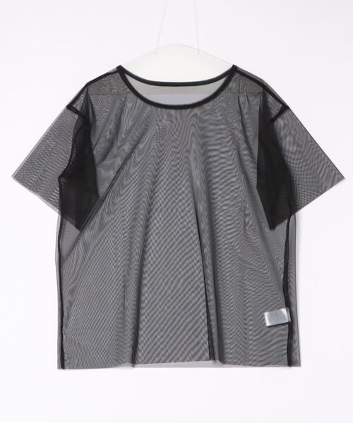 STYLEBLOCK(スタイルブロック)の「チュールレイヤードTシャツ(Tシャツ/カットソー・レディース・グレー/チャコールグレー/アイボリー/ブラック・M)」の3枚目の写真