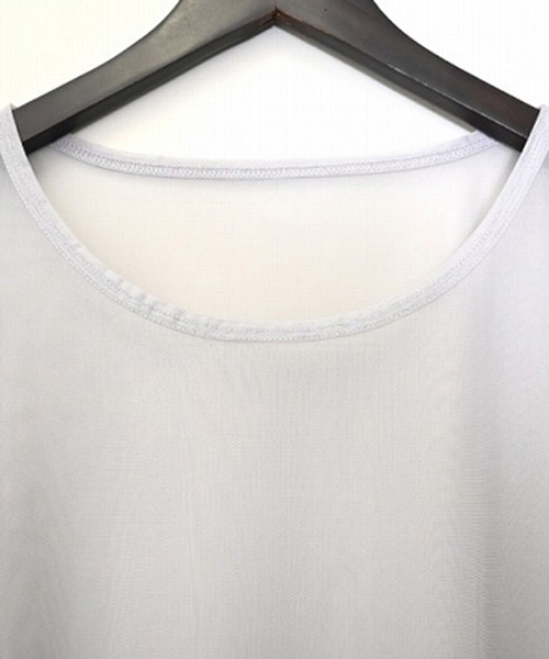 STYLEBLOCK(スタイルブロック)の「チュールレイヤードTシャツ(Tシャツ/カットソー・レディース・グレー/チャコールグレー/アイボリー/ブラック・M)」の9枚目の写真