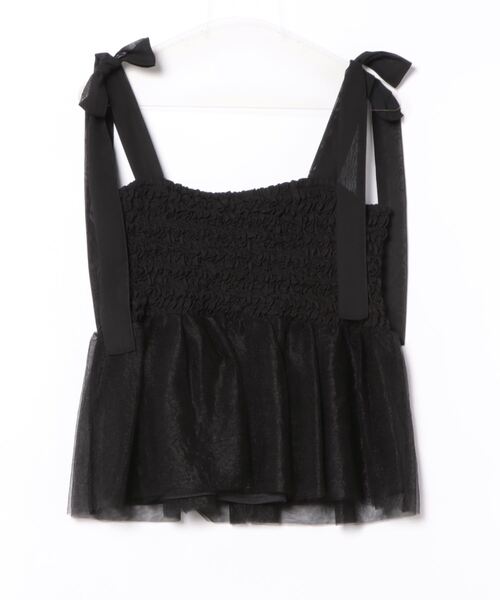 PICCIN（ピッチン）の「【WEB限定】裾チュールビスチェ（キャミソール・レディース・オフホワイト/ブラック・L/M）」の3枚目の写真