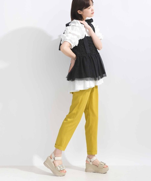 PICCIN（ピッチン）の「【WEB限定】裾チュールビスチェ（キャミソール・レディース・オフホワイト/ブラック・L/M）」の18枚目の写真