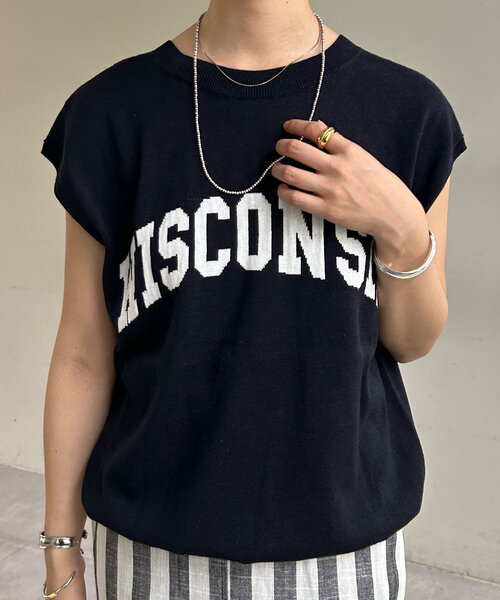 SHENERY（シーナリー）の「【前後で着れる】リネン混2WAYウォッシャブルロゴニット（ニット/セーター・レディース・ネイビー/オレンジ/ライトグレー・FREE）」の13枚目の写真