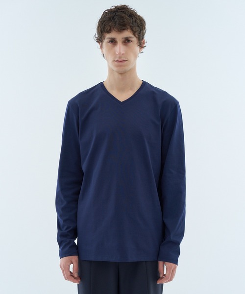 ESTNATION(エストネーション)の「ESTNATION / Vネックロングスリーブカットソー<EVER KEEP>(Tシャツ/カットソー・メンズ・ホワイト/ブラック/グレー/ネイビー・MEDIUM/LARGE/X-LARGE/SMALL)」の18枚目の写真