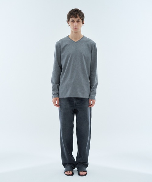 ESTNATION(エストネーション)の「ESTNATION / Vネックロングスリーブカットソー<EVER KEEP>(Tシャツ/カットソー・メンズ・ホワイト/ブラック/グレー/ネイビー・MEDIUM/LARGE/X-LARGE/SMALL)」の12枚目の写真