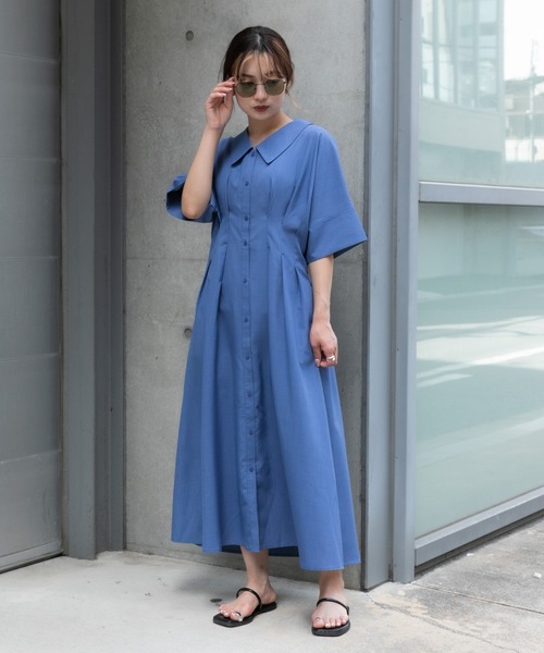 SENSE OF PLACE by URBAN RESEARCH(センスオブプレイスバイアーバンリサーチ)の「ウエストタックシャツワンピース(ワンピース・レディース・チャコールグレー/ブルー/ブラック/ベージュ/ブルー系その他/ブラック系その他・ONE/S)」の20枚目の写真