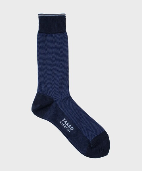 TAKEO KIKUCHI(タケオキクチ)の「【抗菌防臭/日本製】ヘリンボン ドレスソックス(ソックス/靴下・メンズ・ブルー系その他/ブラック・00)」の1枚目の写真