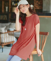 美品＊ダイアグラム ピンタックブラウス36 コーラルオレンジ 半袖 ボリューム袖 美品＊ダイアグラム ピンタックブラウス36 コーラルオレンジ